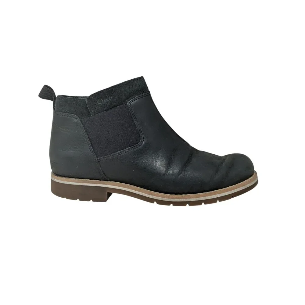 Chaco Cataluna Explorer Black Leather‎ Chelsea Ankle Boots Booties Womens 8